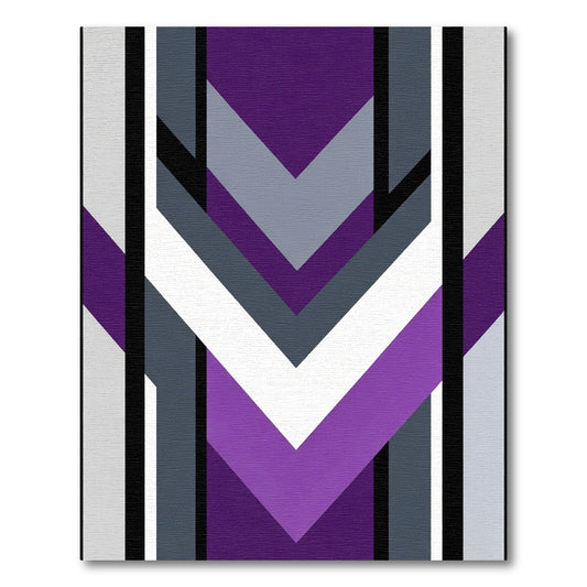 Modern Purple Gray Chevron Geometric Rug