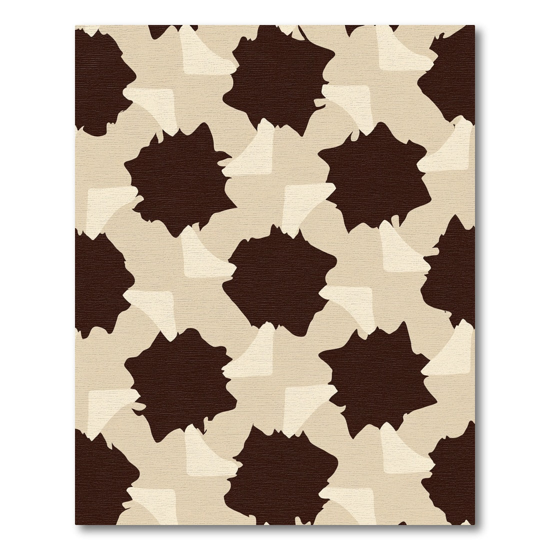 Muted Brown Abstract Organic Shape Rug