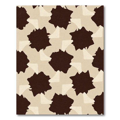 Muted Brown Abstract Organic Shape Rug