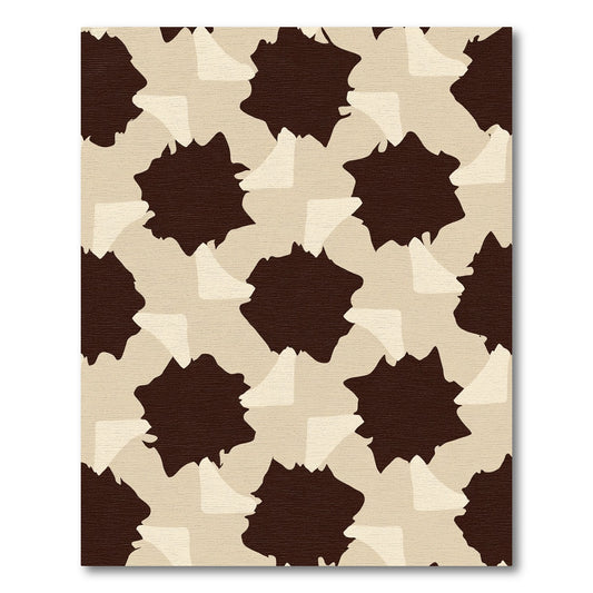 Muted Brown Abstract Organic Shape Rug