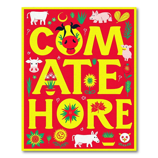 Bold Red Farm Animals Floral Graphic Rug