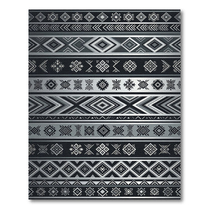 Tribal Diamond Geometric Stripes Rug