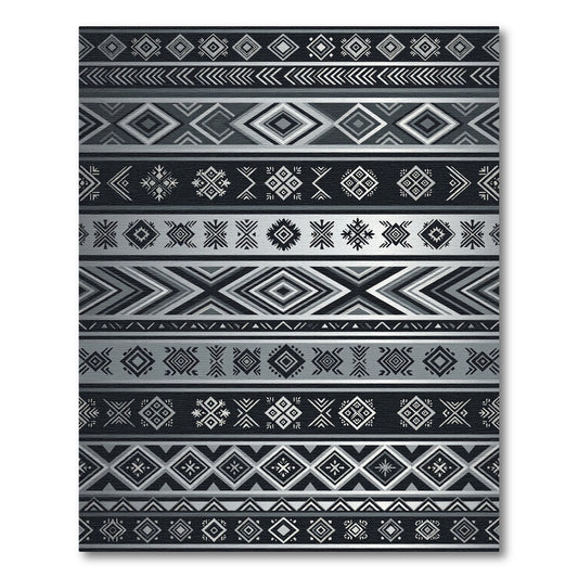 Tribal Diamond Geometric Stripes Rug