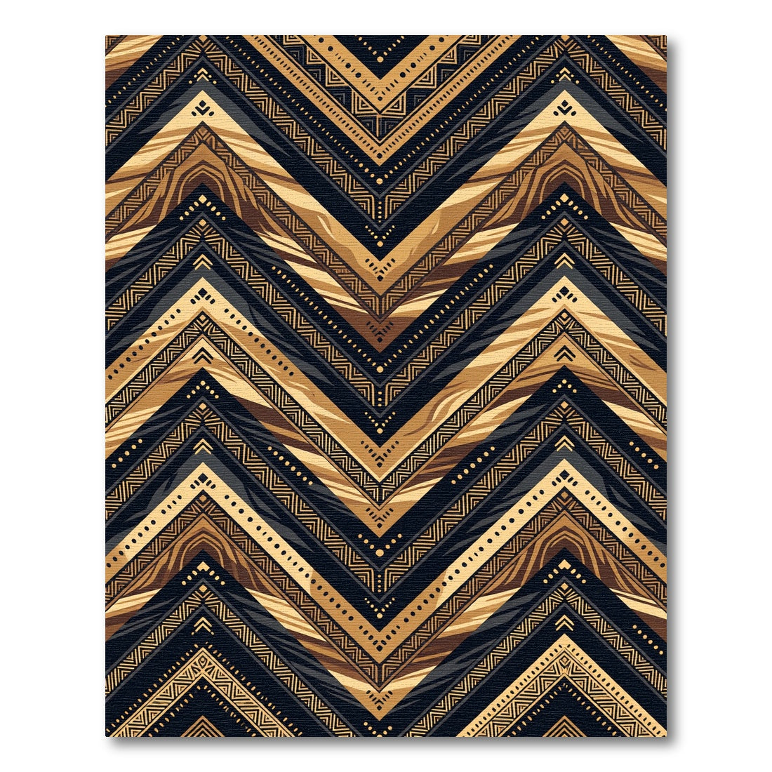 Bold Golden Geo Chevron Zenith Rug