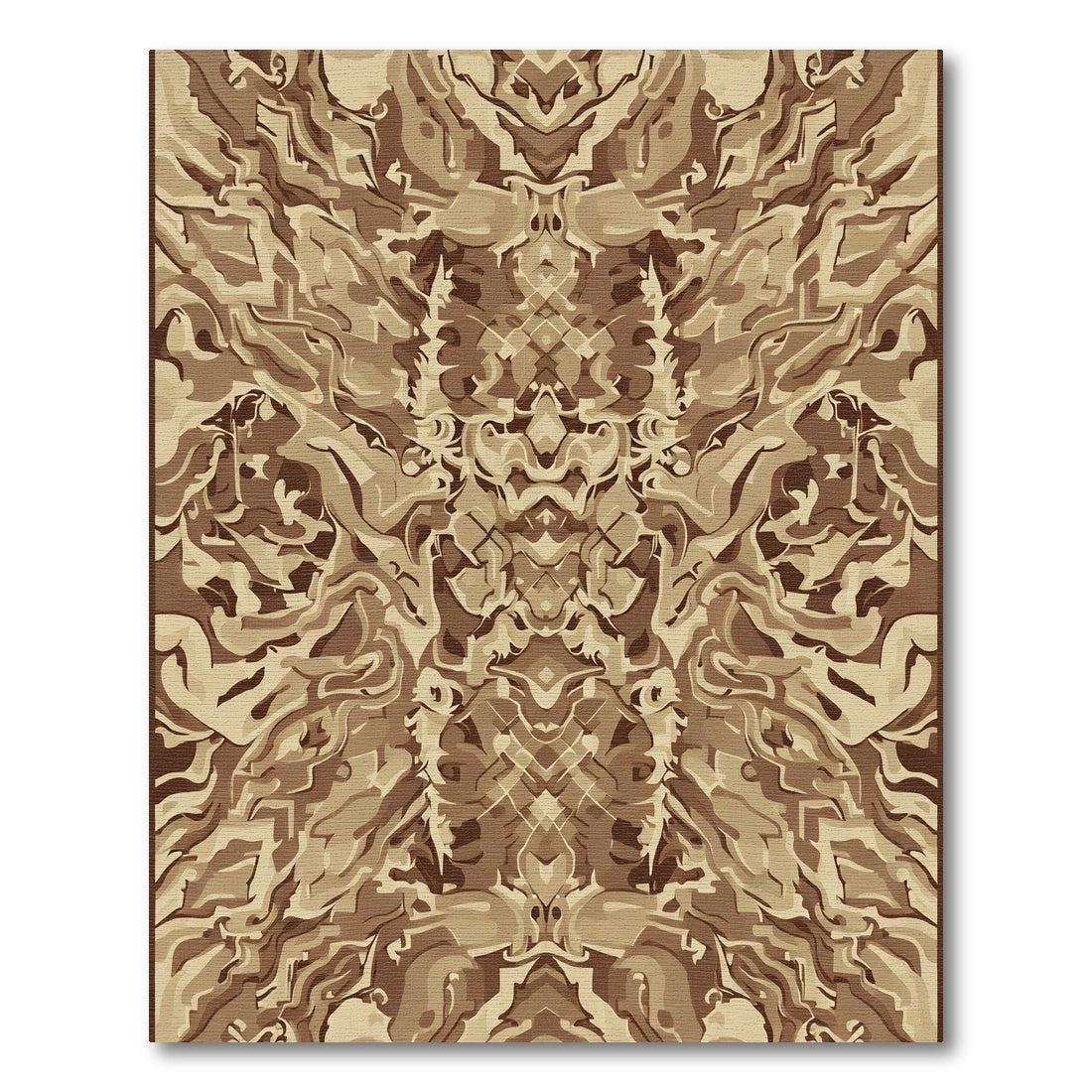 Abstract Earth Tone Swirl Symmetry Rug