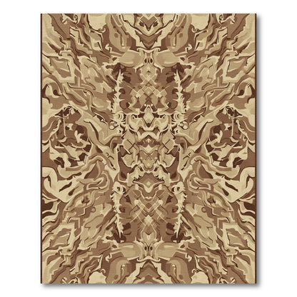 Abstract Earth Tone Swirl Symmetry Rug