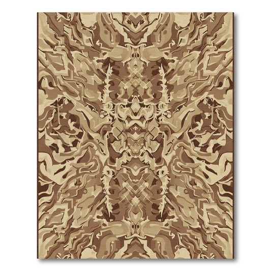 Abstract Earth Tone Swirl Symmetry Rug