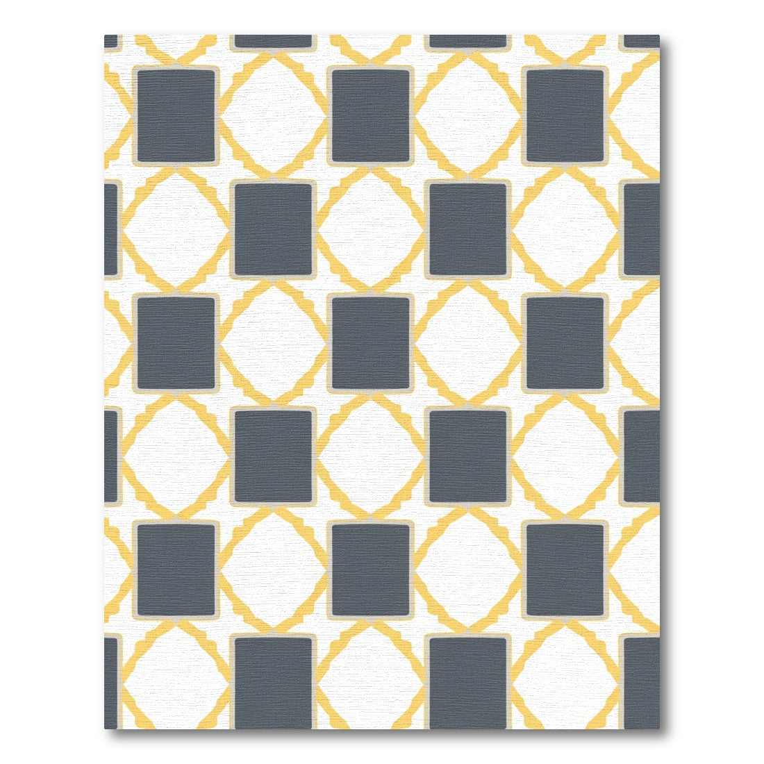 Gray Gold Lattice Squares Rug