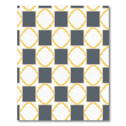 Gray Gold Lattice Squares Rug