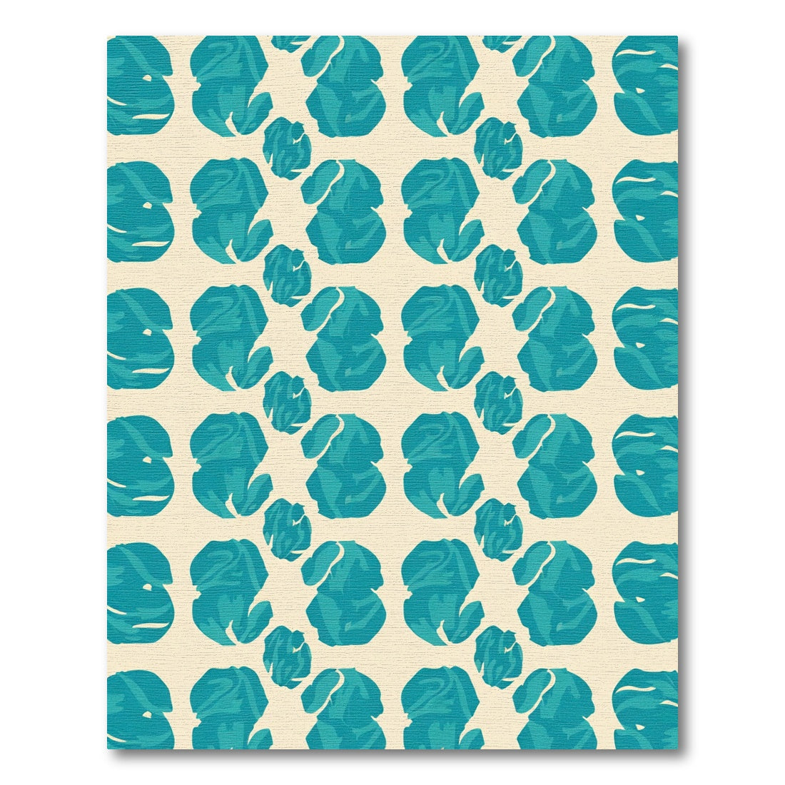 Teal Abstract Bloom Repeating Arrangement Rug