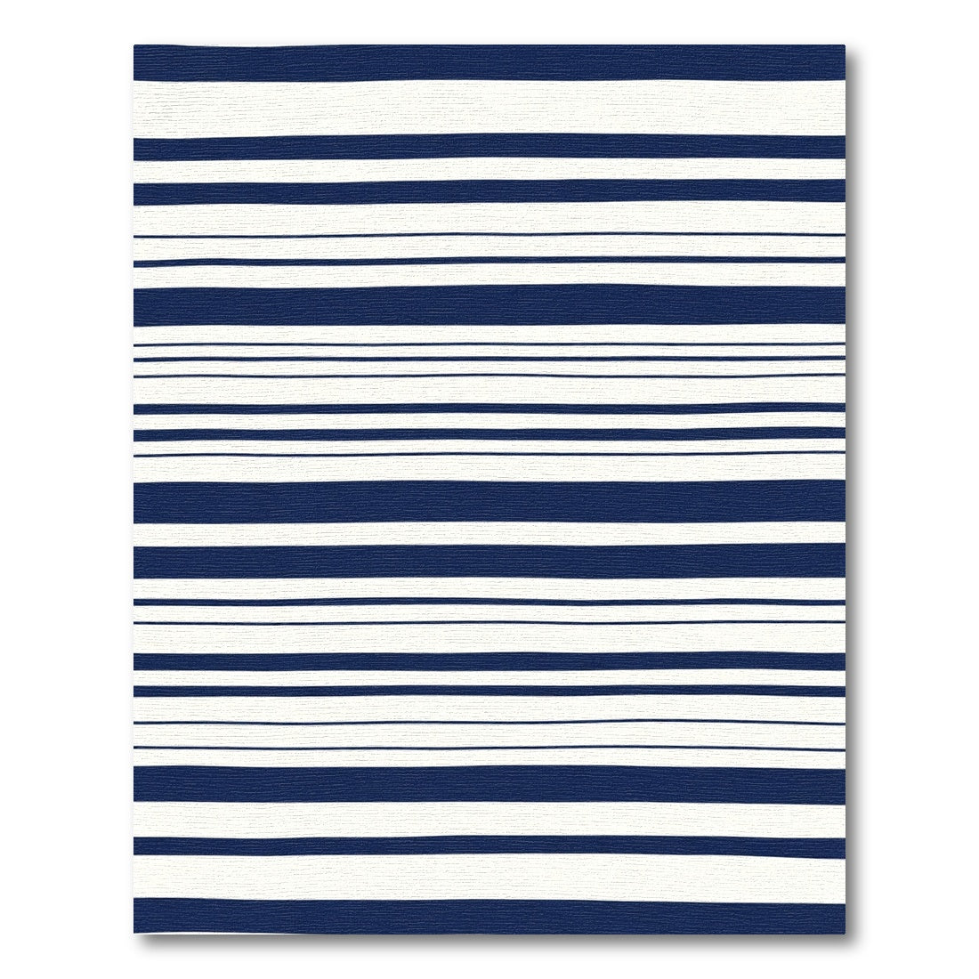 Dark Blue White Uneven Stripe Rug