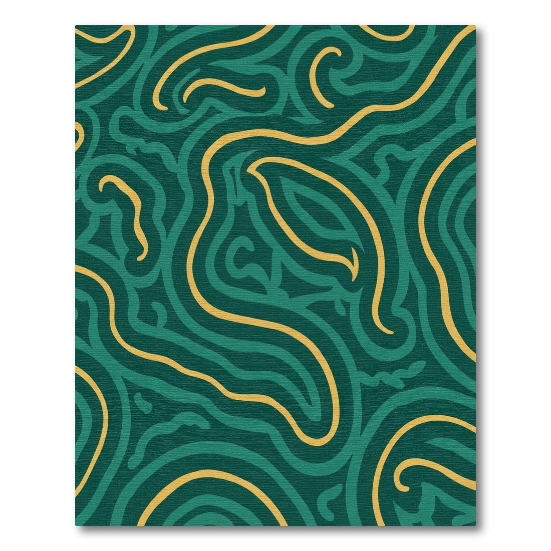 Emerald Teal Gold Swirl Rug