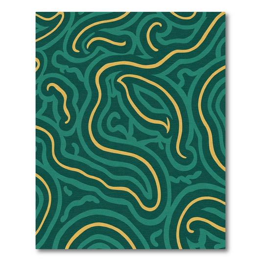 Emerald Teal Gold Swirl Rug
