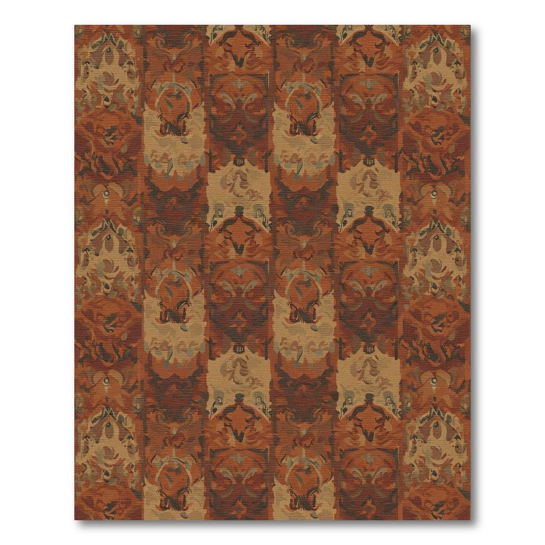 Earthy Ochre Baroque Stripe Rug