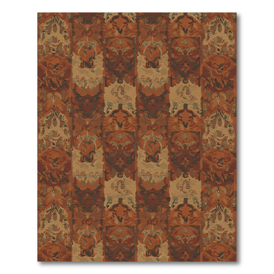 Earthy Ochre Baroque Stripe Rug