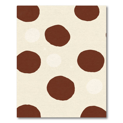 Choco Cream Contemporary Polka Dots Rug