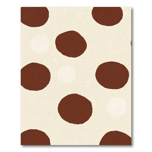 Choco Cream Contemporary Polka Dots Rug