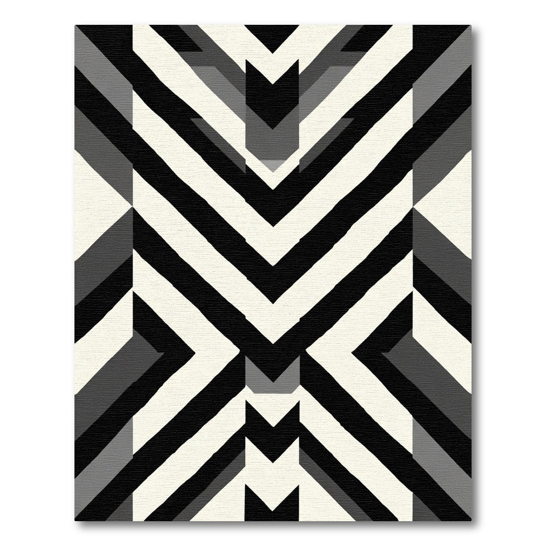 Chunky Black Ivory Arrow Chevron Rug