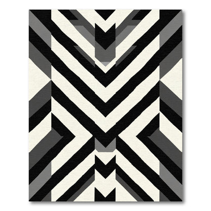 Chunky Black Ivory Arrow Chevron Rug