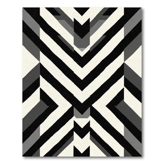 Chunky Black Ivory Arrow Chevron Rug