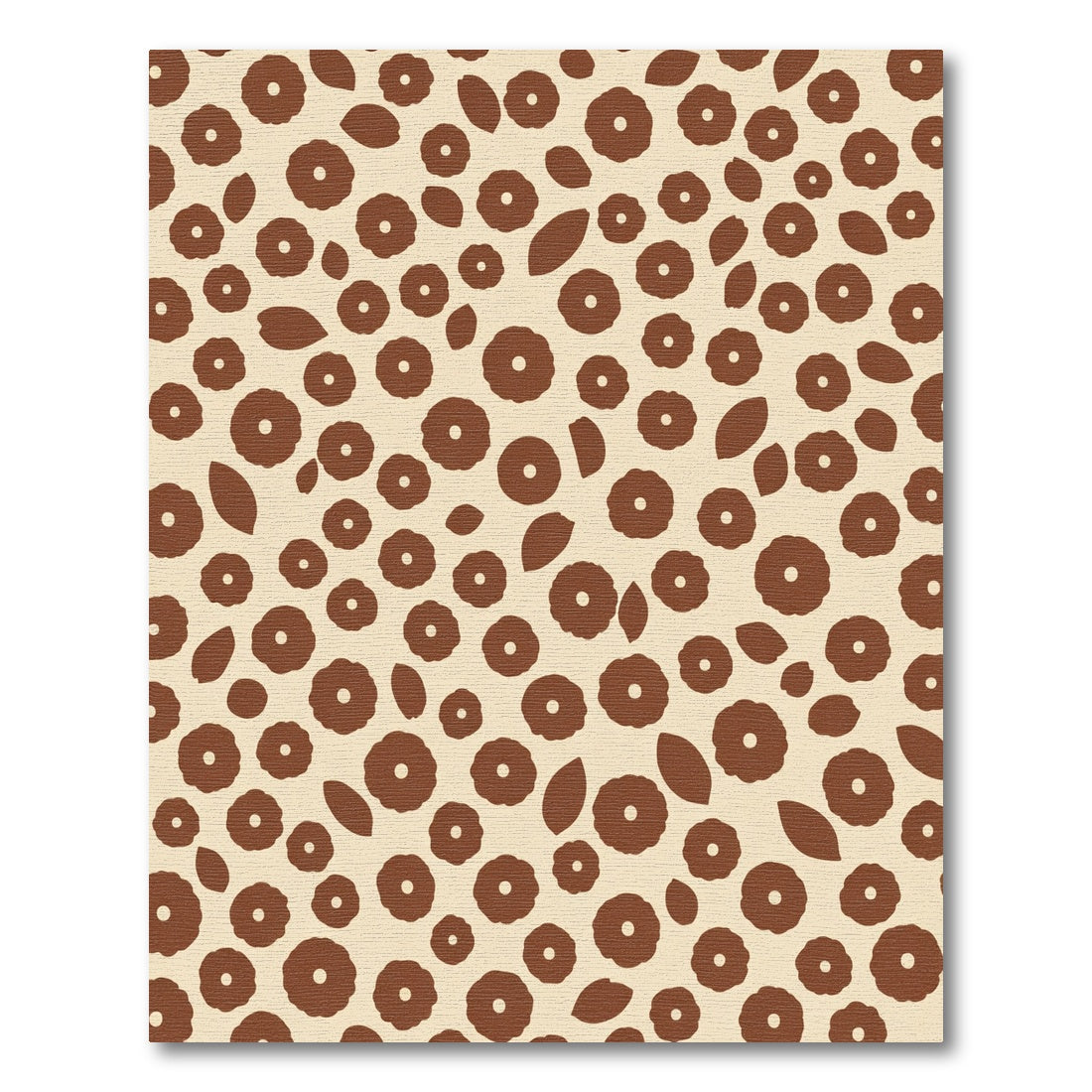 Brown Floral Scatter On Cream Rug