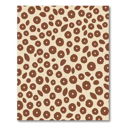 Brown Floral Scatter On Cream Rug