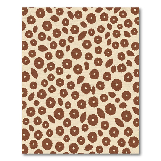 Brown Floral Scatter On Cream Rug