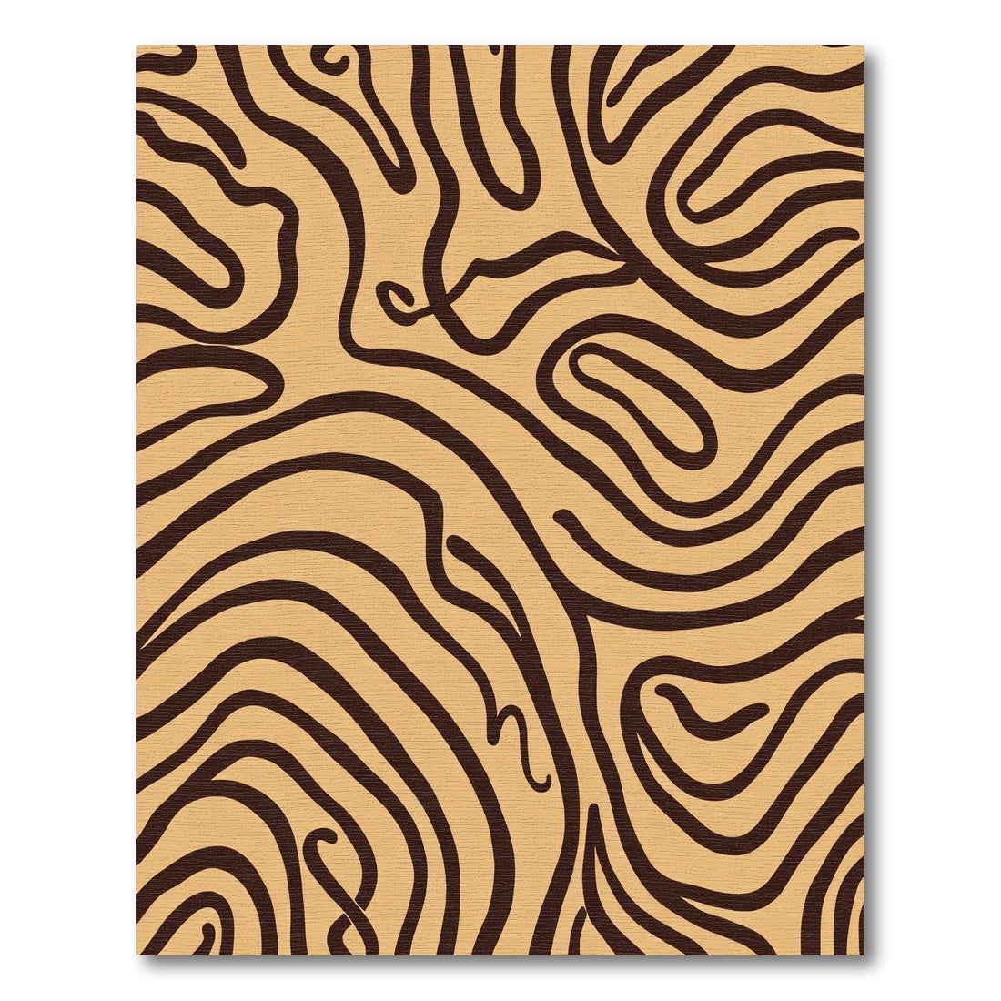 Tan Brown Wavy Organic Lines Rug