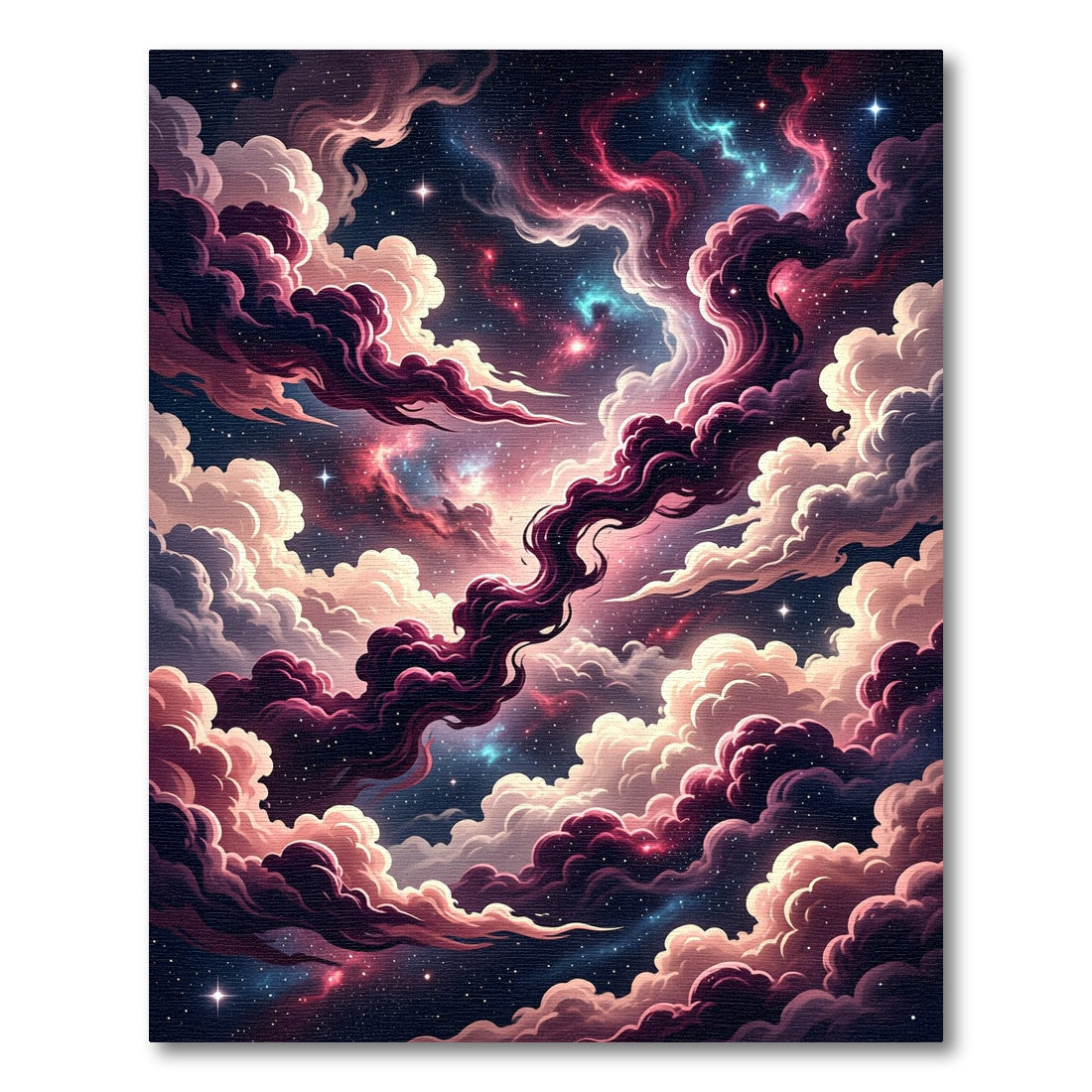 Cosmic Nebula Swirl Cloudscape Rug