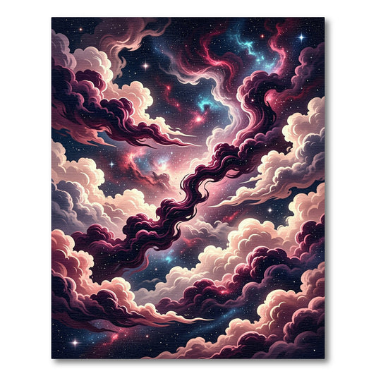 Cosmic Nebula Swirl Cloudscape Rug