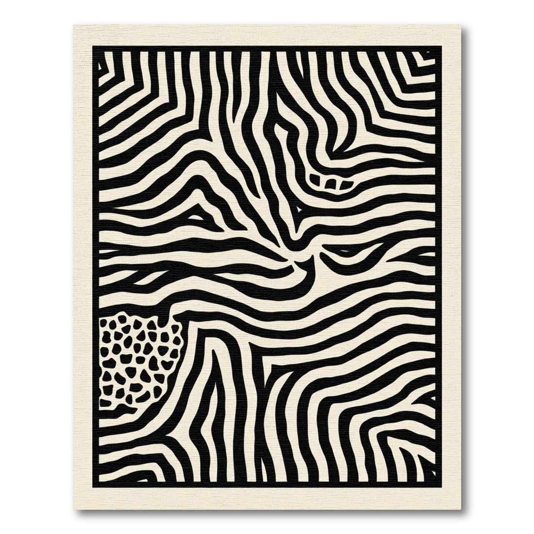 Dynamic Black White Zebra Curve Rug