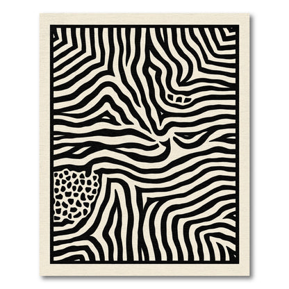 Dynamic Black White Zebra Curve Rug