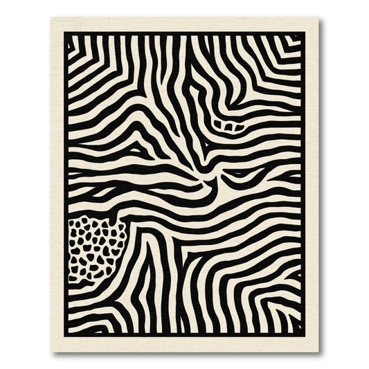 Dynamic Black White Zebra Curve Rug