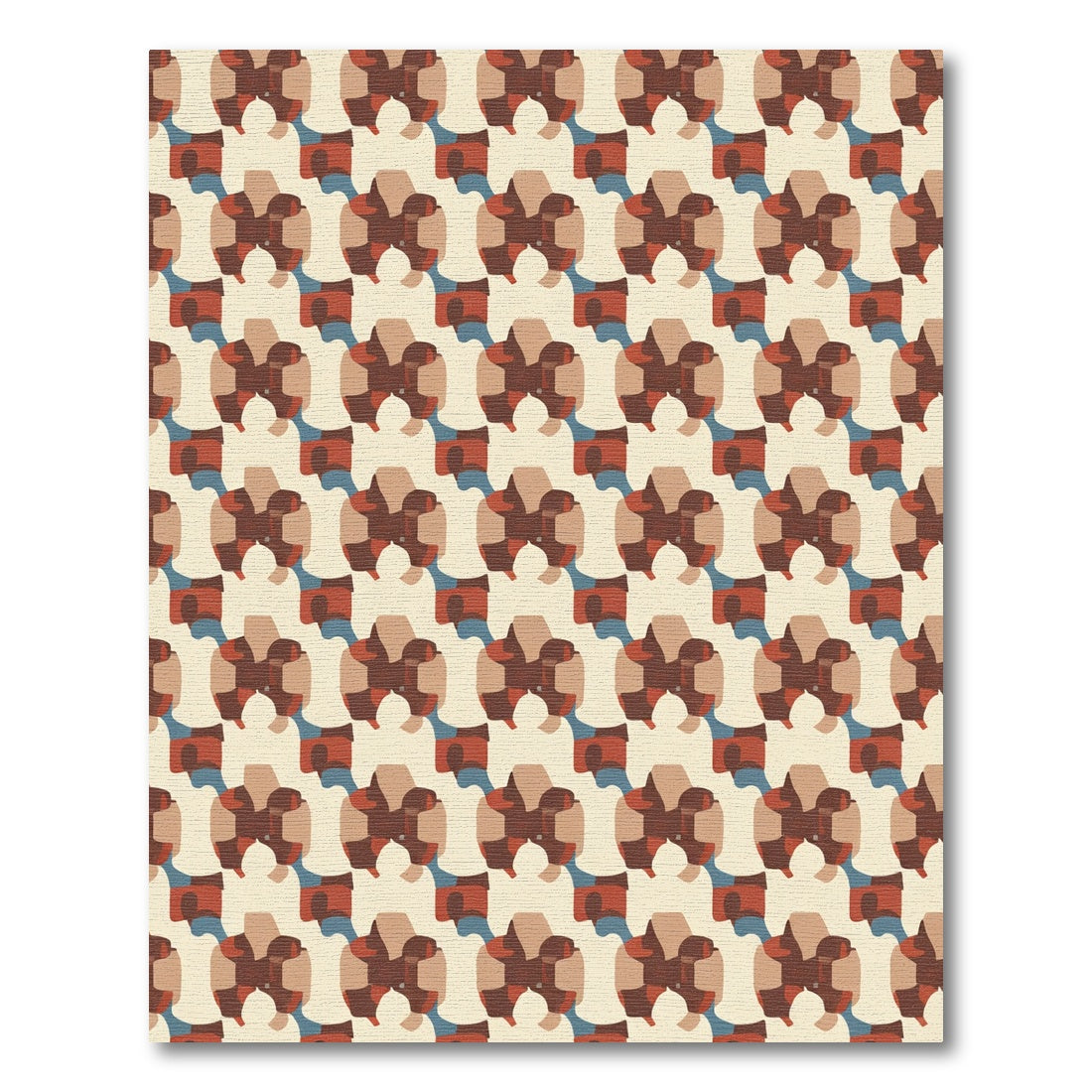 Retro Earthy Tone Geometric Abstract Rug