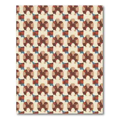 Retro Earthy Tone Geometric Abstract Rug