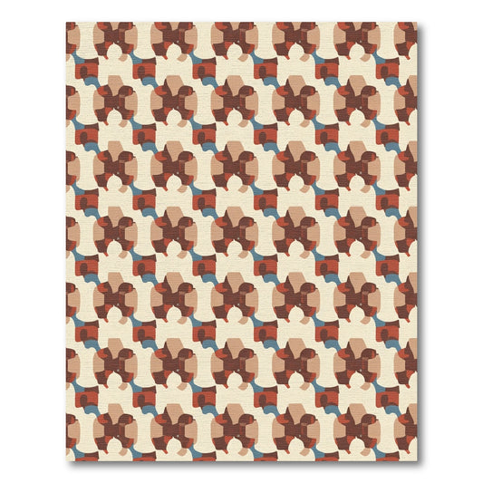 Retro Earthy Tone Geometric Abstract Rug