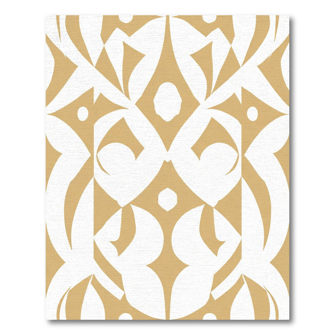 Golden Cream Art Deco Geometric Rug