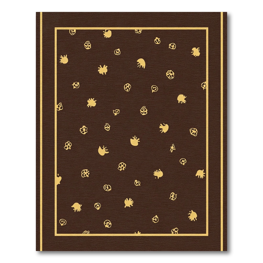 Brown Yellow Scattered Creature Design Rug