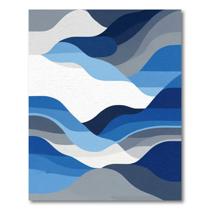 Abstract Blue Gradient Wave Rug