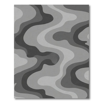 Monochromatic Abstract Wave Movement Rug