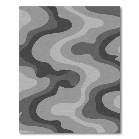 Monochromatic Abstract Wave Movement Rug