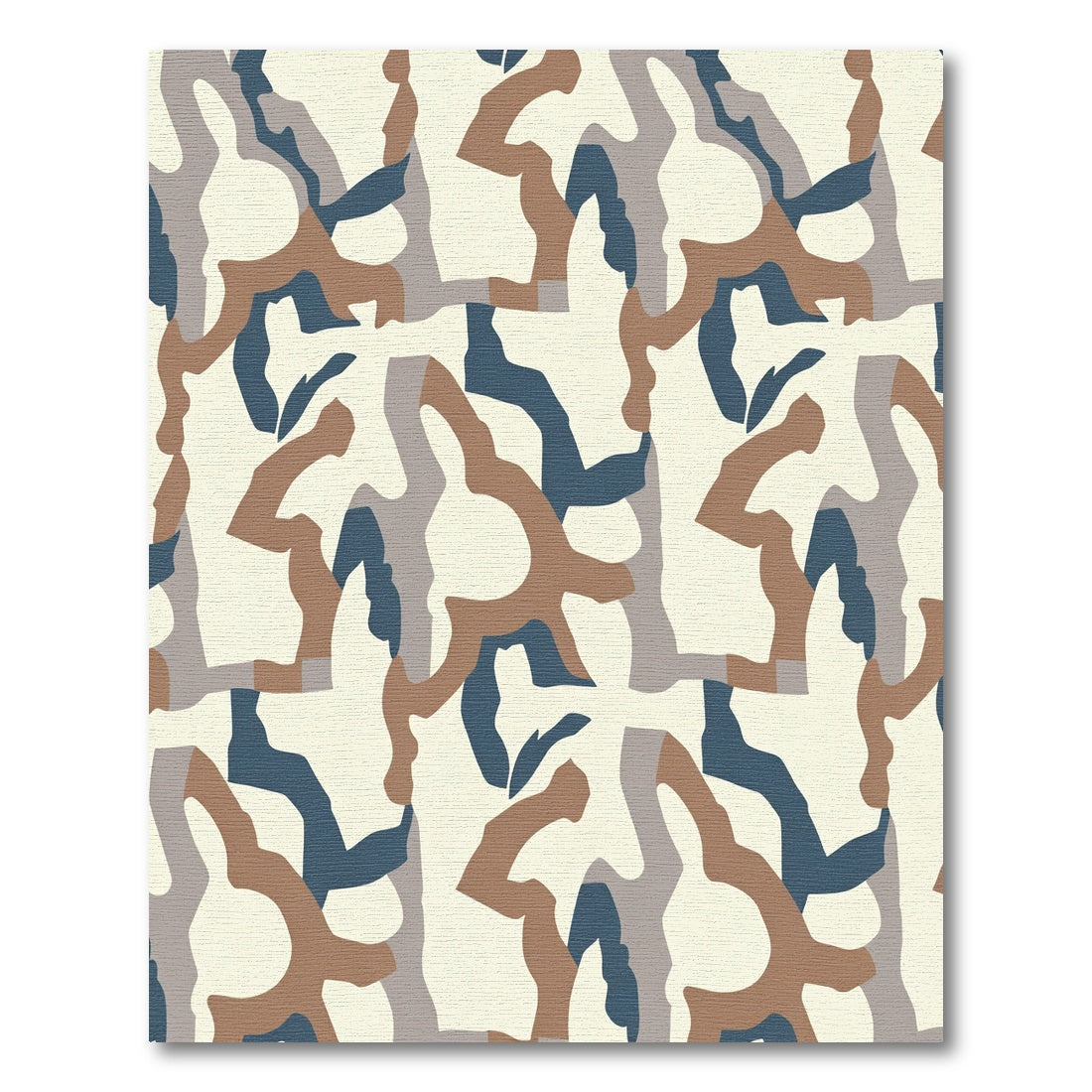 Earthy Woodland Camouflage Abstract Blocks Rug