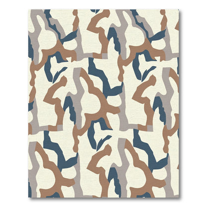 Earthy Woodland Camouflage Abstract Blocks Rug