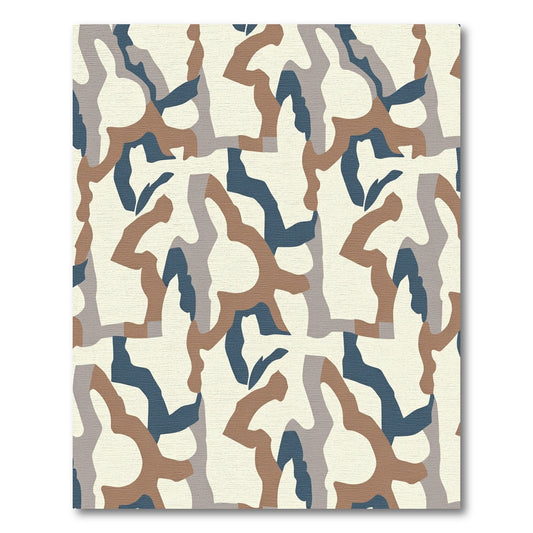 Earthy Woodland Camouflage Abstract Blocks Rug