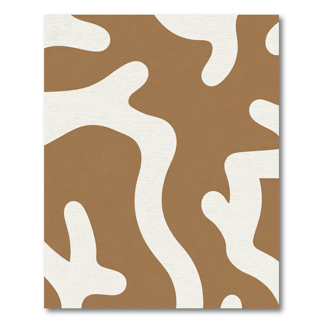 Brown White Organic Blob Abstract Rug