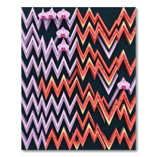 Pink Orchid Watermelon Zigzag Rug