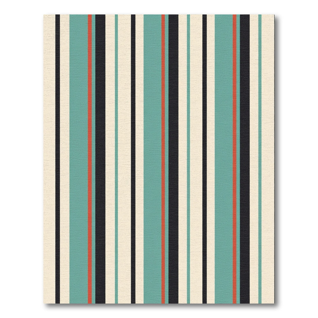 Retro Teal Orange Black Stripe Rug