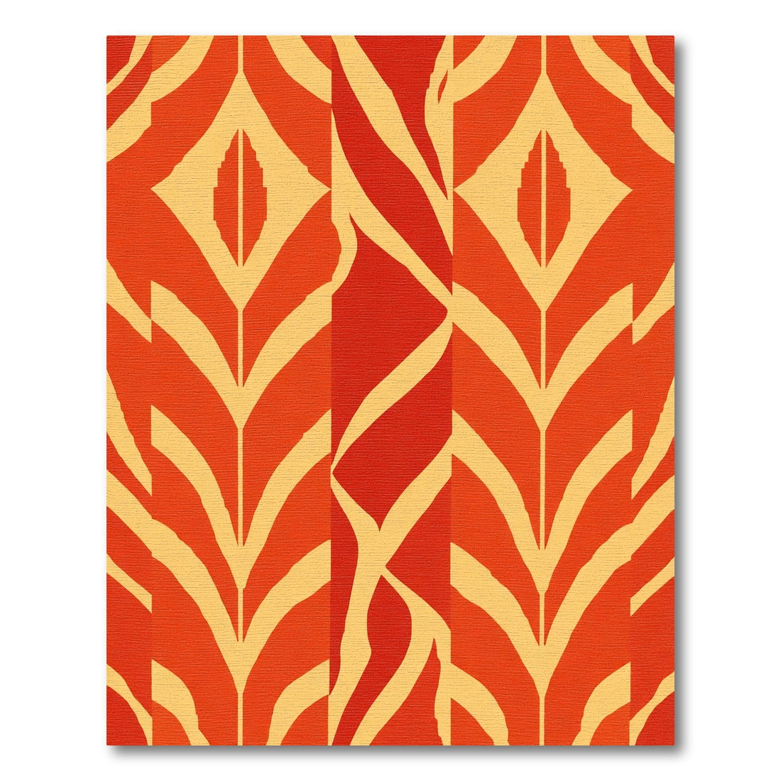 Bold Orange Red Abstract Stripe Rug