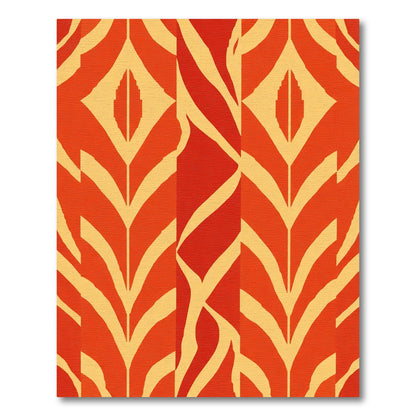 Bold Orange Red Abstract Stripe Rug