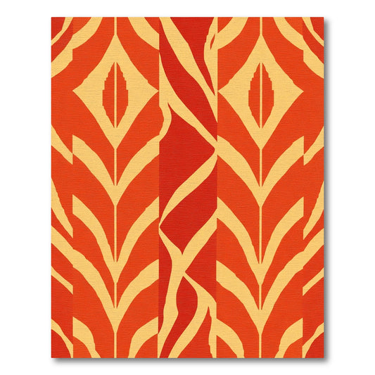 Bold Orange Red Abstract Stripe Rug